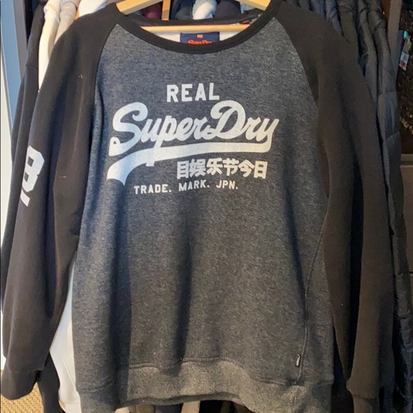 Blue and black SuperDry sweatshirt - Picture 1 of 8